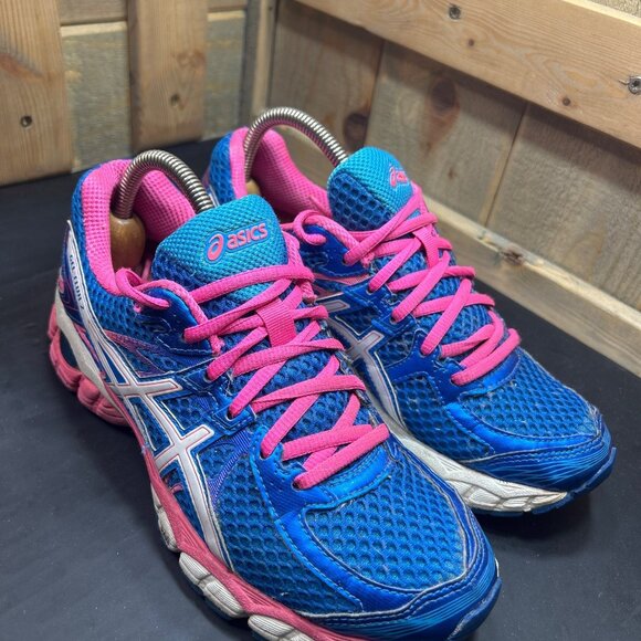 Asics Gel Flux 2 Womens Size 8 Blue & Pink Running Shoes T568N - Picture 2 of 12